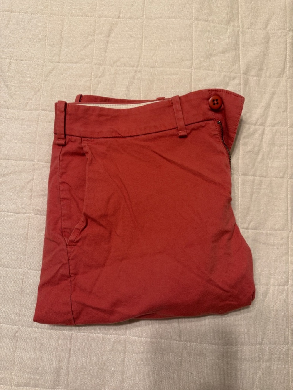 Abercrombie & Fitch Coral-Red Chino Shorts